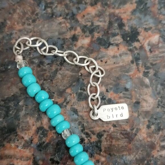 "PEYOTE BIRD" Blue and Sterling Silver Necklace with Turquoise Beads.. EUC - Picture 2 of 6